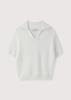 UMARMUNG Korean Paper Yarn Collared Pullover_White