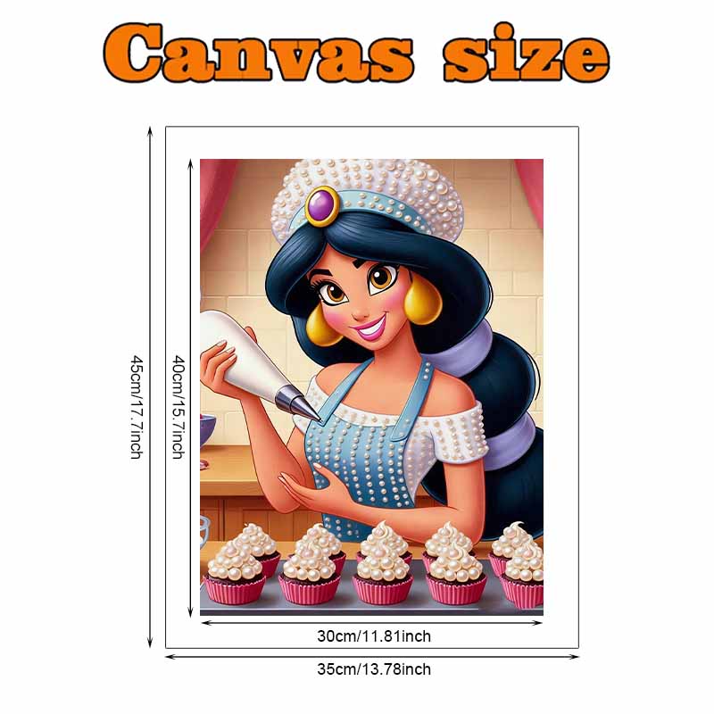 Disney Pearl Painting Set Jasmine Princess Pearl Cupcake Workshop Home Wall Decoration Handmade Gift