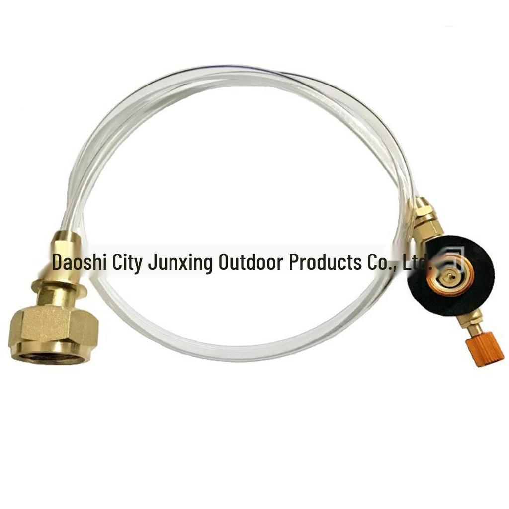 German Standard LPG Stove Head: Outdoor Gas Can Adapter with Long Flat Cassette and Inflatable Valve Connector Pipe