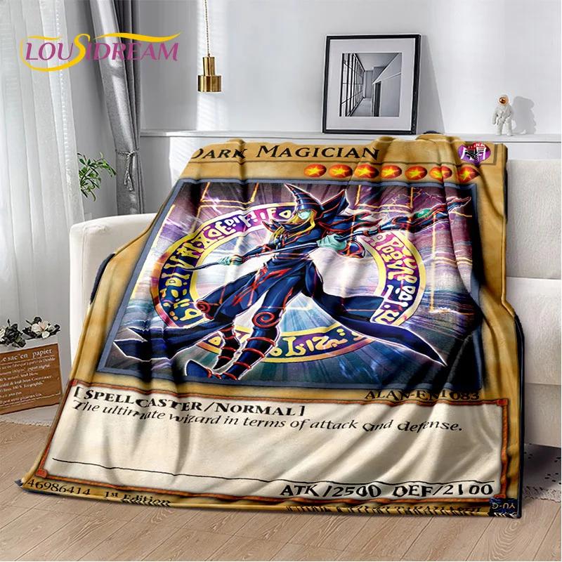3D Monster Gold Card Cartoon Yu-Gi-Oh Anime Dack Magician Game Soft Flannel Blanket for Bed Bedroom Sofa Picnic,Outdoors Leisure