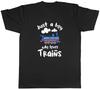 Trains Locomotive Mens T-Shirt Just a Boy Who Loves Trains Tee Gift