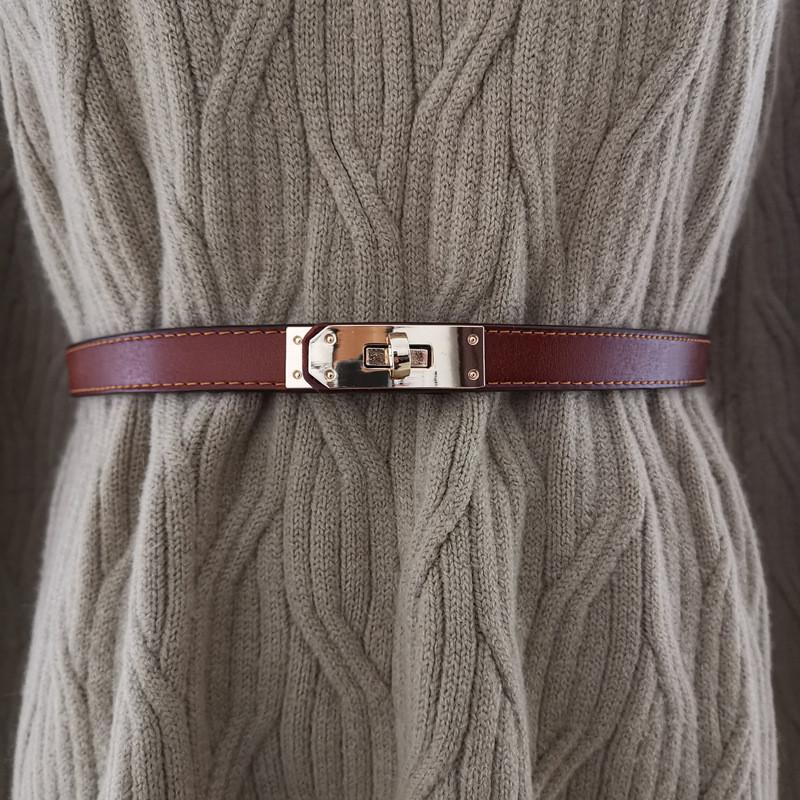 

Leather Womens Wide Belt For Dress And Coat With Alloy Buckle Stylish Accessory For Fall