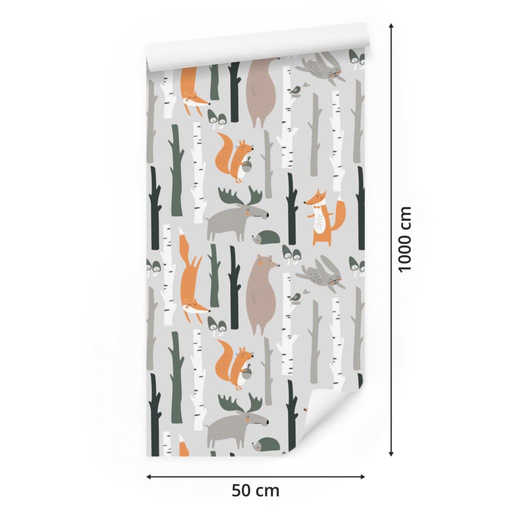 Beautiful Forest Animals Wallpaper for Living Room and Bedroom 50x1000