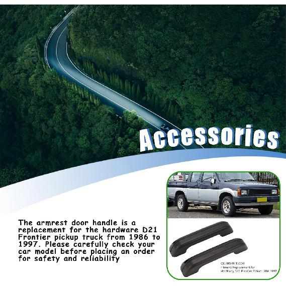

Pair of Armrest Door Handle 80940-15G00 for Nissan Hardbody D21 Frontier Pickup 1986-1997, Left Driver & Right Passenger Side Interior Replacement