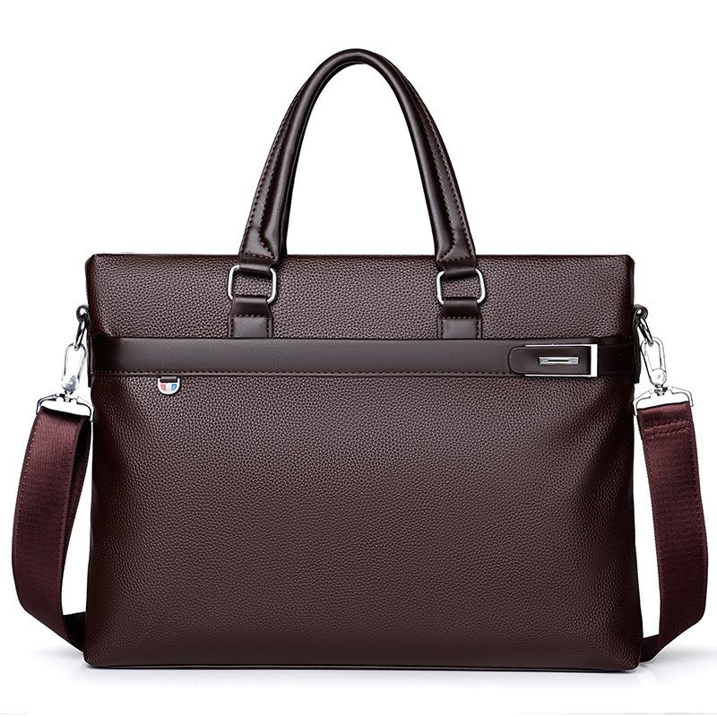 Large Capacity Business Handbag Men's Briefcase Soft Leather Men's Bag Shoulder Bag Crossbody Computer Bag Cool Bag