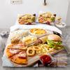 Hamburger Fast Food Theme Comfortable Duvet Quilt Cover Pillowcase Bedding Set Children Bedroom Decoration Home Textile