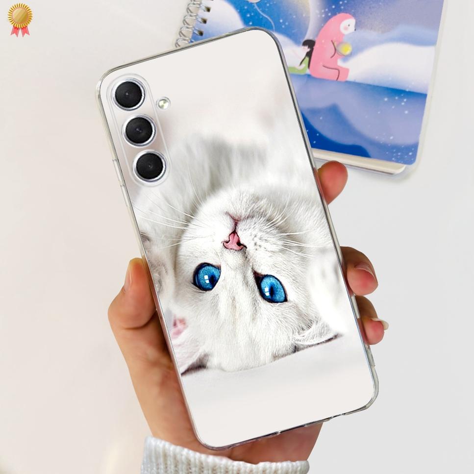 Case For Samsung F54 5G Back Cover Glitters Fashion Cat Wolf Soft Silicon Bumper For Samsung Galaxy F54 5G F546B Phone Case Capa