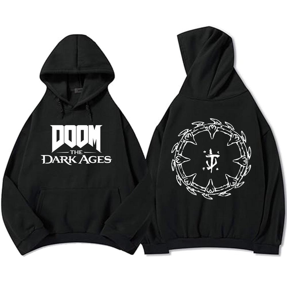 

DOOM The Dark Ages Ігрові Худі Зимові Флісові Худі з Довгим Рукавом Повсякденна Мода Унісекс Одяг XXXL