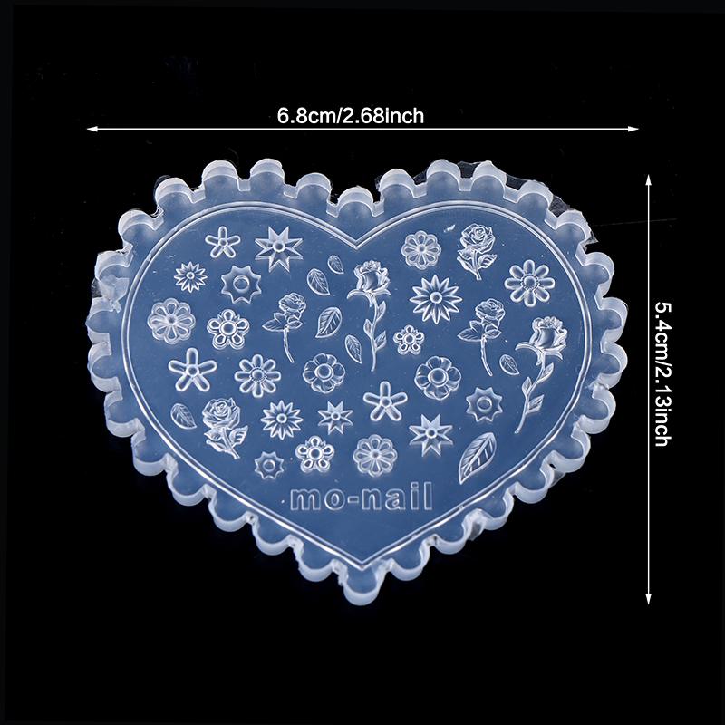3D Silicone Nail Mold Relief Flower Manicure Mold DIY Nail Decor Transparent Nail Template