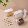 Transparent Seasoning Box Plastic Condiment Storage Container Sealed Seasoning Tank  Household