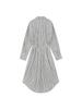 Meuameu Side Pleated Stripe Shirt Dress