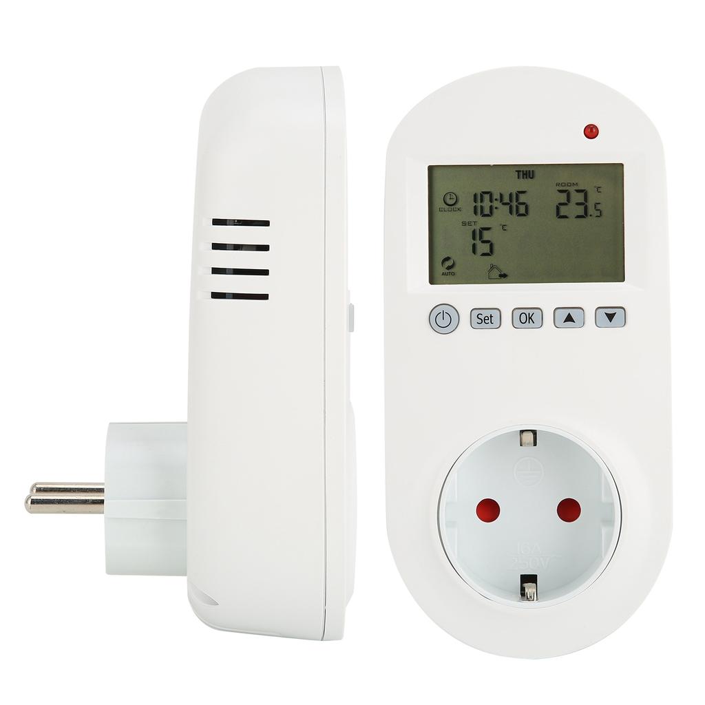 16A Plug?in Thermostat Programmable Electric Heating Temperature Controller