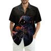Men's Fashion Casual Loose Halloween Printed Short Sleeve Shirt