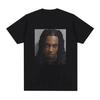 Rapper Playboi Carti Fahndungsfoto Grafik T-Shirt Herrenmode Vintage Hip Hop T-Shirts Lässiges Baumwoll Kurzarm Übergroßes T-Shirt