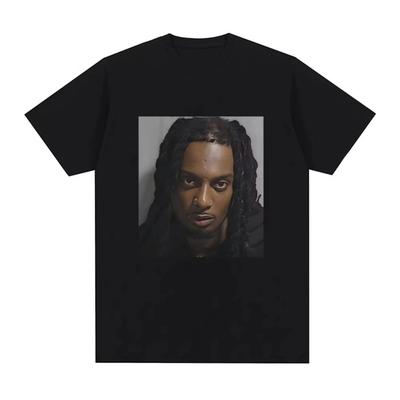 Rapper Playboi Carti Mugshot Graphic T-shirt Men's Fashion Vintage Hip Hop T Shirts Casual Cotton Short Sleeve Oversized T-Shirt