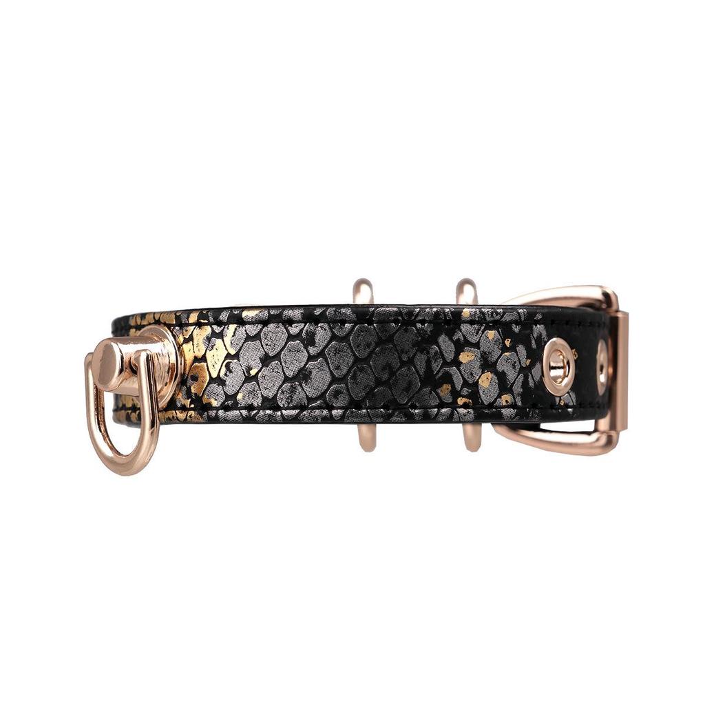 Cross-Border Punk Snake Skin Restraint Set: Handcuffs, Foot Cuffs & Choke Chain Bracelet