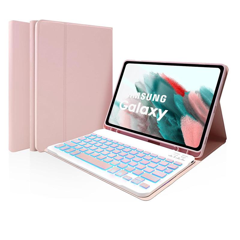 Samsung Tablet A9 Plus 11 Protective Leather Keyboard Case with Backlit Bluetooth and Pen Slot A11+