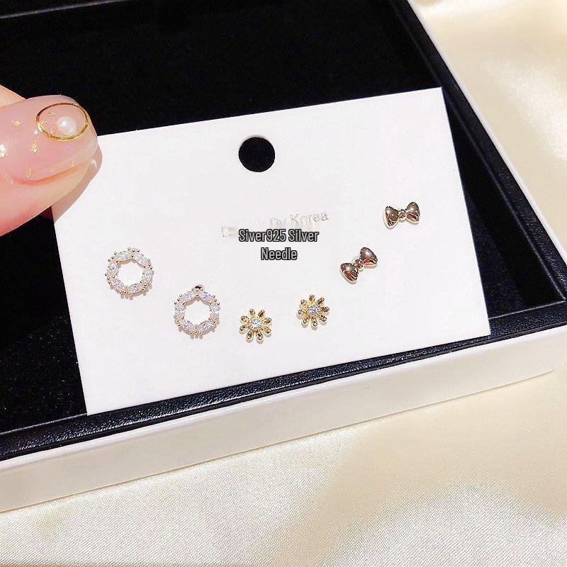 S925 Silver Exquisite European & American Style Diamond Earrings for Women - Luxurious & Fashionable, Versatile Ear Buckles