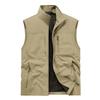Men's Casual Outdoor Vest, Stand Collar, Loose Fit, Plus Size, for Spring and Autumn