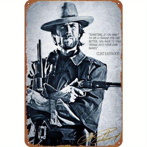 Clint Eastwood Classic Cowboy Movie Poster Sign Weatherproof AluminumAluminum 20x30cm（7.8x11.8inch）