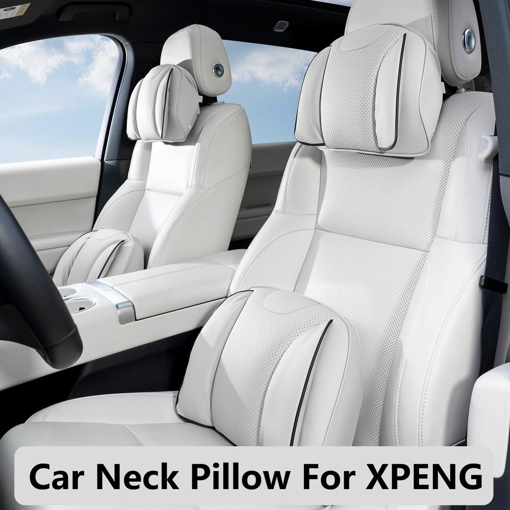For XPENG Car Headrest Pillow Lumbar Support Nappa Leather Breathable Fit P7 P7+ G6 G7 G9 X9 L03 MONA Car Interior Accessories