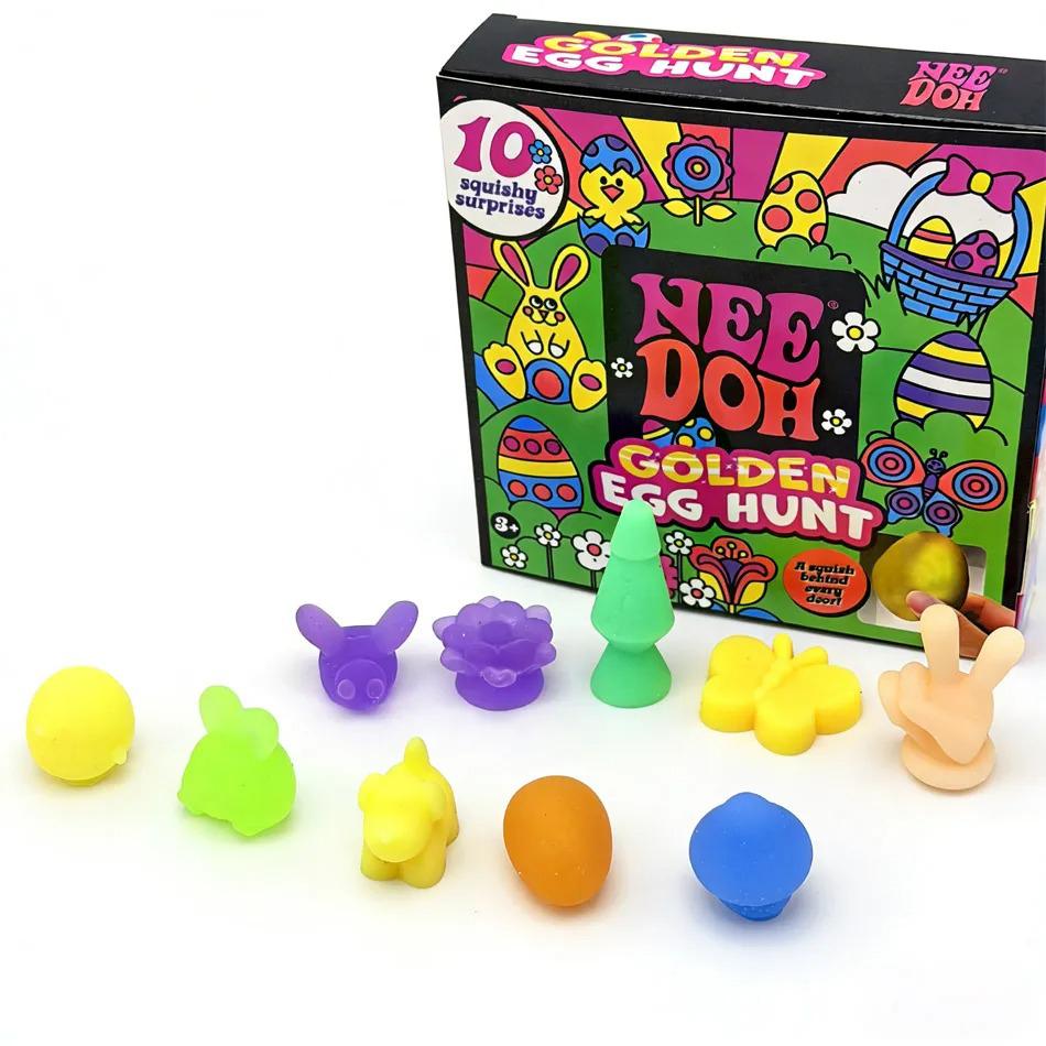 2026 Needoh Golden Egg Hunt Game Blind Box Easter Fidget With With Squishy Surprise Stress Relief Squeeze For Kids' Easter Party