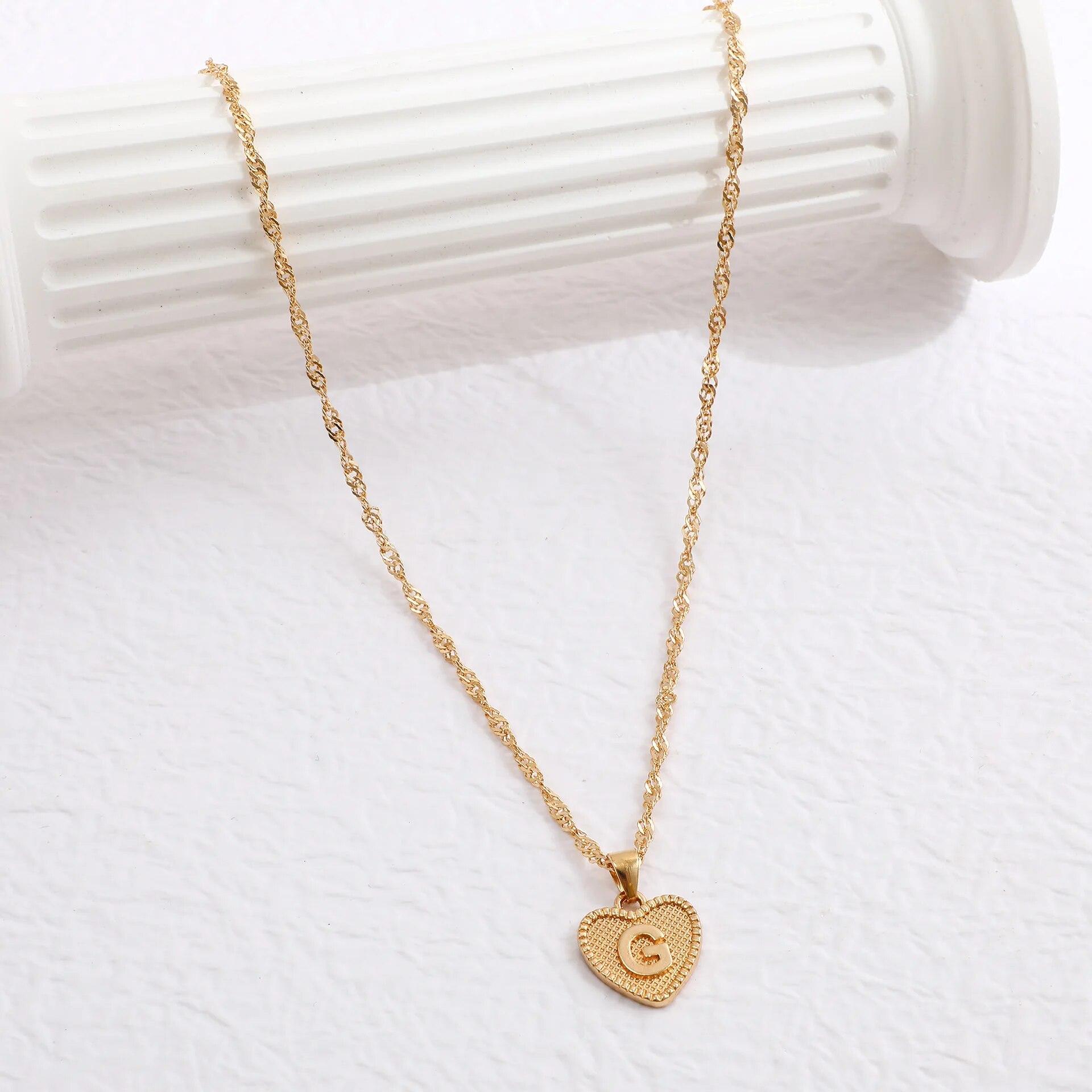 

AZ 26 инициалы имя ожерелья кулон в форме сердца ожерелье с буквами алфавита для женщин 2023 женские колье-цепочки ювелирные изделия модные подарки