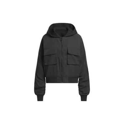 adidas Originals X Ivy Park Collaboration FW23 Solid Color Reversible Hooded Jacket Unisex Jacket Black IK9626