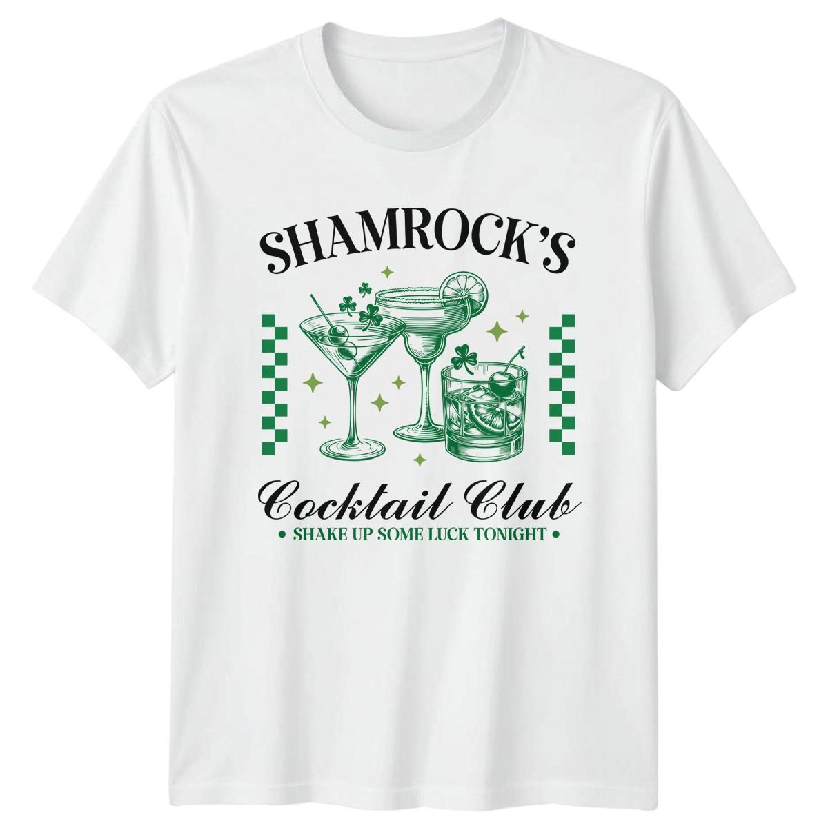 Shamrocks Cocktail Club Shake Up T-Shirt St Patricks Day Irish Drinking Gift XXXL