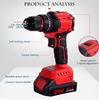 21V Brushless Cordless Drill & Impact Screwdriver with Lithium Battery
