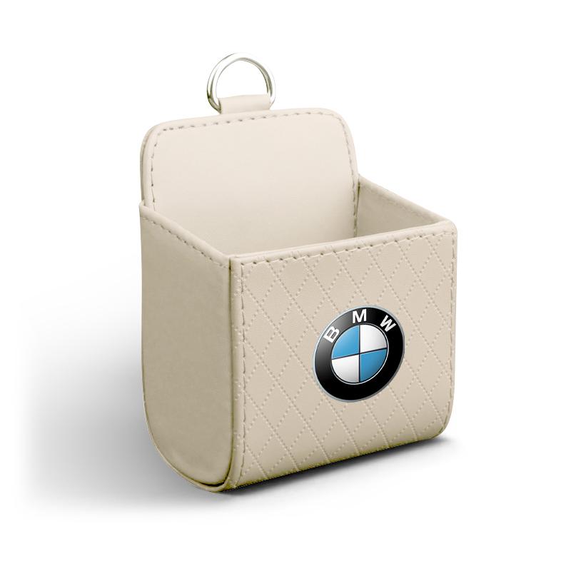 M LOGO Car Storage Bag Car Air Outlet Debris Bag Leather Organizer Box For BMW E46 E39 E90 E60 E36 F30 F10 E34 E30 F20 E92 M3 M4 M5 X3 X4 X5 X6 X7