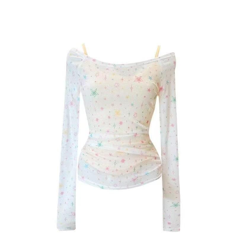 Ins Internet Celebrity Style Sexy White Yellow Bikini Three-point Strap Vacation Photo Lace Fart Curtain Pure Desire Wind