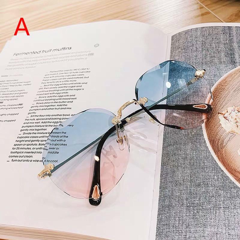 Rimless Sunglasses Women Luxury Trimming Gradient Shades Sun Glasses Ladies Vintage Framless Eyewear UV400