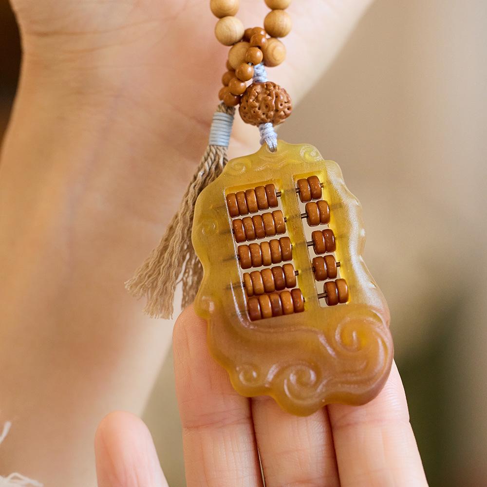 Thuja Sheep Horn Abacus Keychain & Phone Lanyard for Men, Women, and Bags