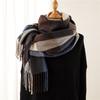 Luxury Autumn Winter Korean Plaid Scarf Women Thickening Warm Tassel Shawl Cashmere Imitation Muffler Fashion Designer Scarves