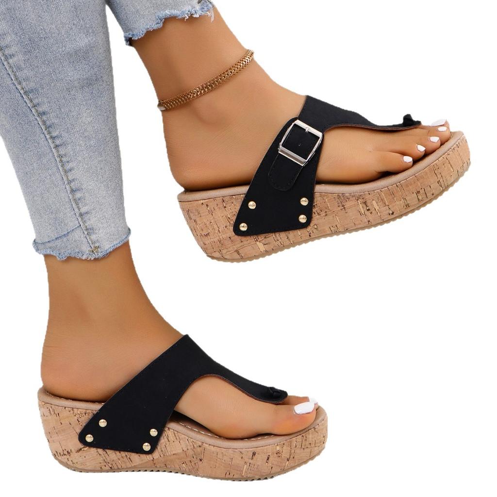 Plus Size Shoes for Women 36-42 Summer Women 2026 Slip On Platform Wedges Comfortable Non-slip Sandals Women Slippers
