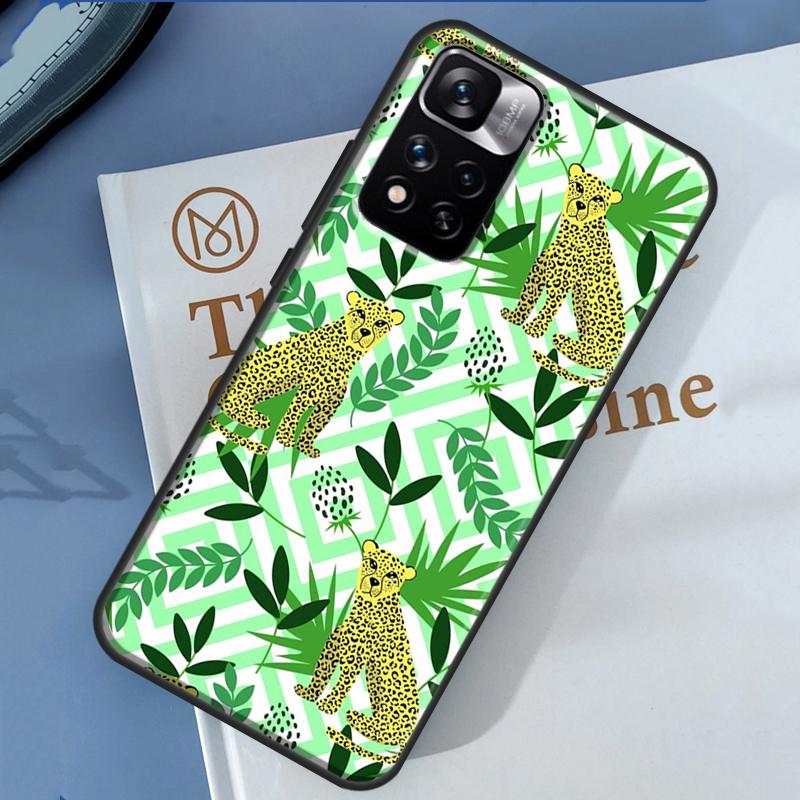 Tigers Leopards Tropical Leaves Case For Xiaomi Redmi Note 13 12 11 9 10 14 Pro 9S 10S 11S 12S Redmi 14C 10C 12C 13C Cover