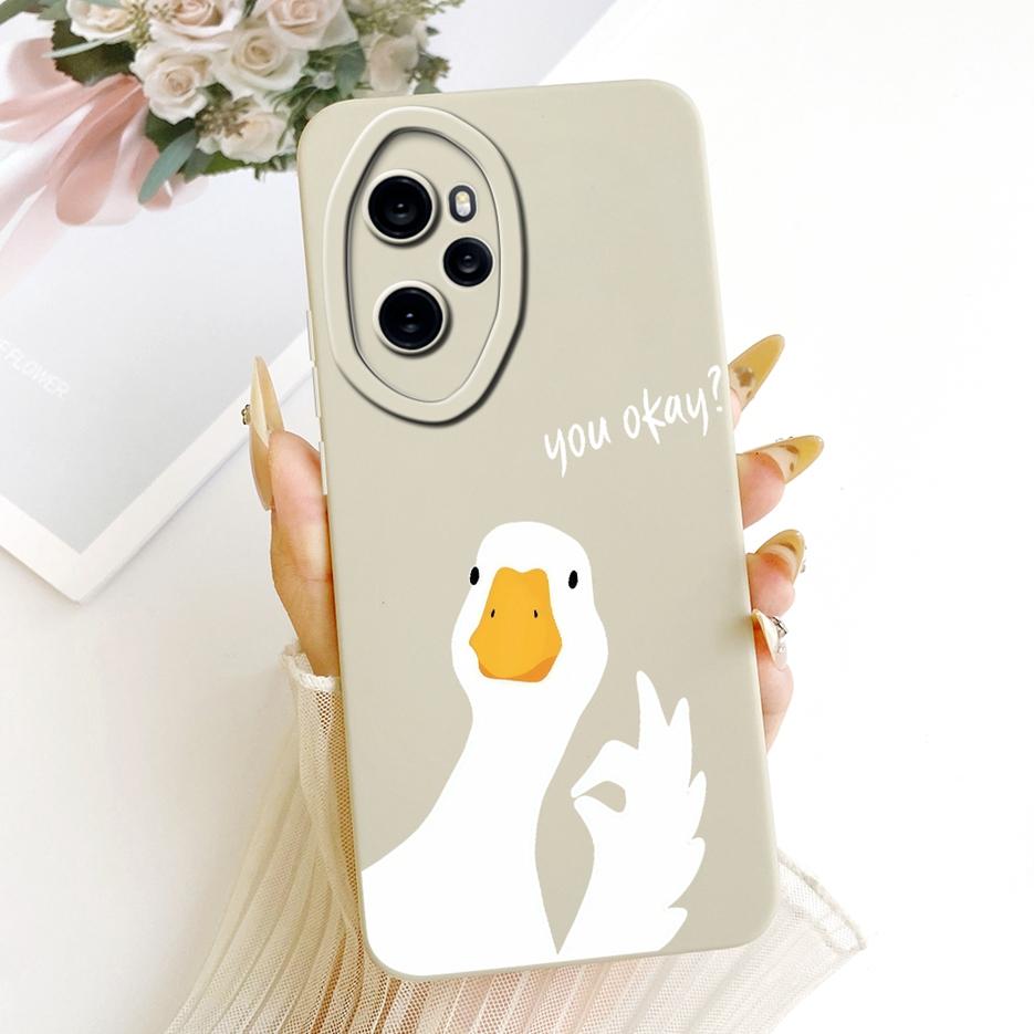 For Honor 100 Pro 5G Case MAA-AN10 Cute Cat Duck Cartoon Cover Soft Silicone Matte Phone Case For Honor 100 Honor100 Pro 5G Bags