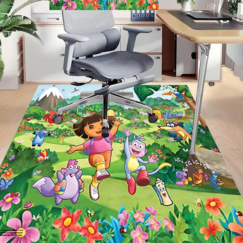 Dora'S Colorful Adventure Carpet For Playroom Bedroom Living Room Sofa Home Decorkids Game Area Rug Nonslip Floor Mat