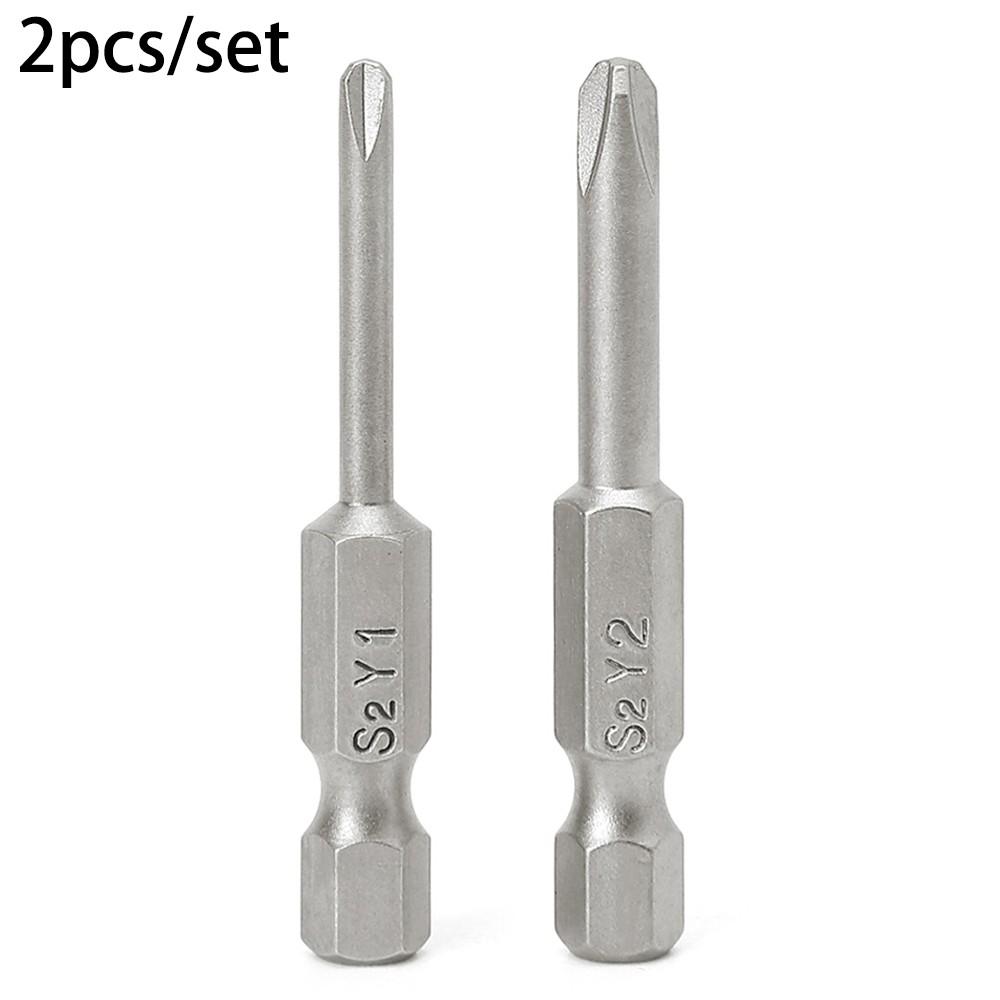 Triwing Y Tip Magnetic Screwdriver Bits Set 2 Pcs 50mm Length Steel Material