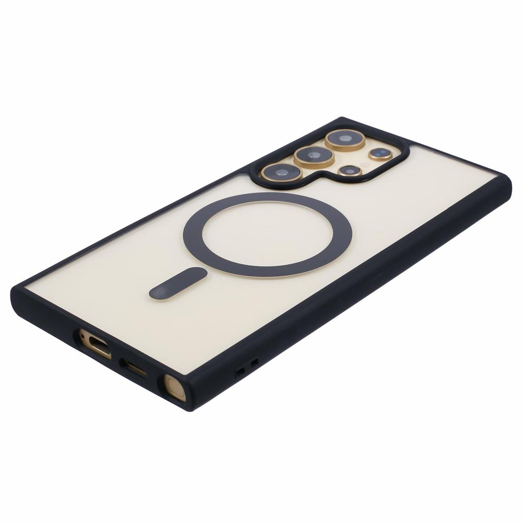 For Samsung Galaxy S24 Ultra Magnetic Case Shockproof PC+TPU Clear Phone Cover
