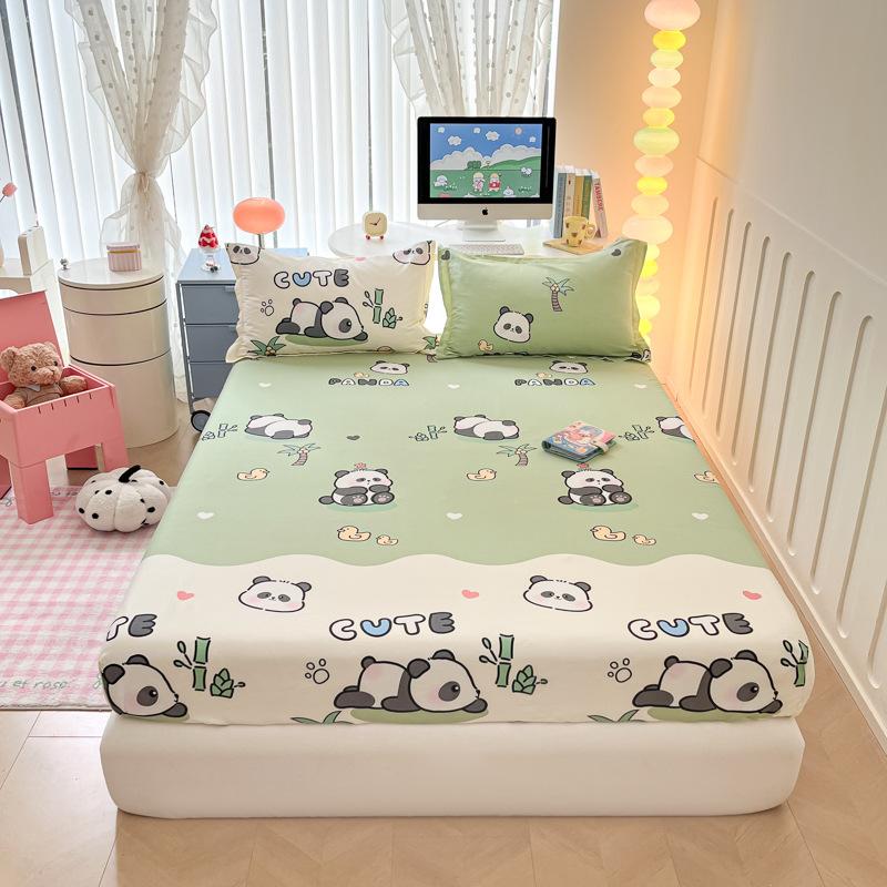 Saltea din bumbac pur, o singură bucată, husă protectoare pentru saltea 100% bumbac, husă de pat, cearceaf de pat pentru copii, model saltea din trei piese.