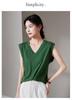 Simple Commuting V-Neck Sleeveless Vest T-Shirt for Women