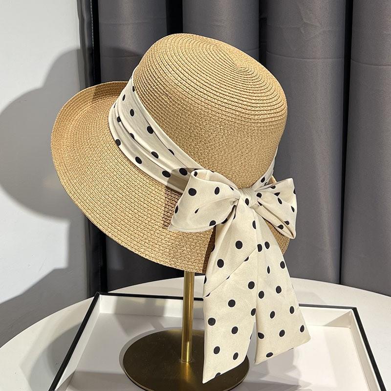 Seaside Beach Hat Lace Straw Hat Children Summer Visor Breathable Sunscreen Bucket Hat Vacation Style Straw Hat