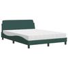 VidaXL Bed with Mattress Dark Green 140x190 Cm Velvet 3208394