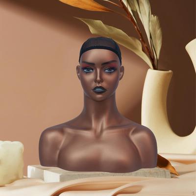Mannequinkopf, Schaufensterpuppe mit Make-up, Kopfständer, PVC-Ausstellungsständer mit langem Hals, Perückenkopf für