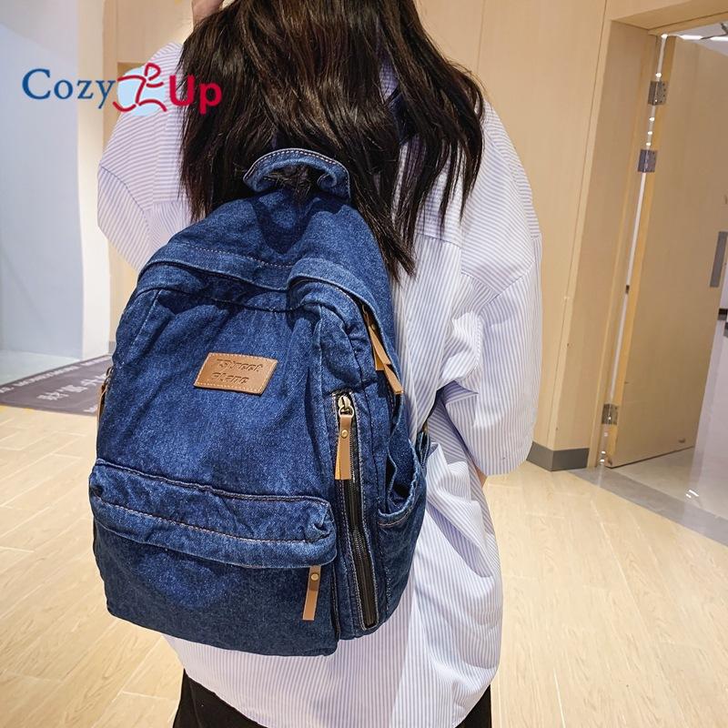 High Capacity Backpack for Female Middle School Students and Middle School Students, Versatile Denim Backpack for Boys