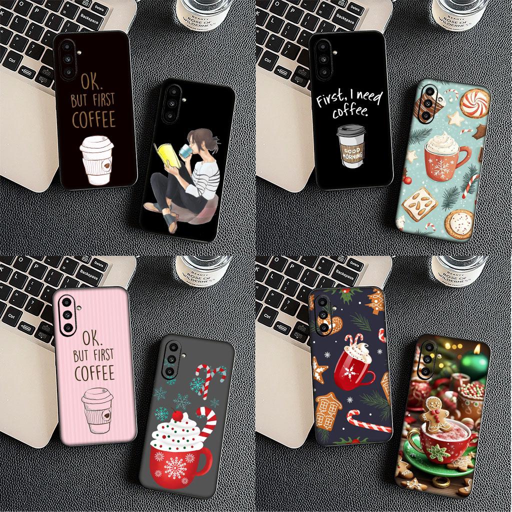 OK But First Coffee Book Christmas Cover for Samsung Galaxy A56 A26 A36 A10 A20 A30 A31 A32 A50 A51 A52 A53 A33 A12 A14 Case