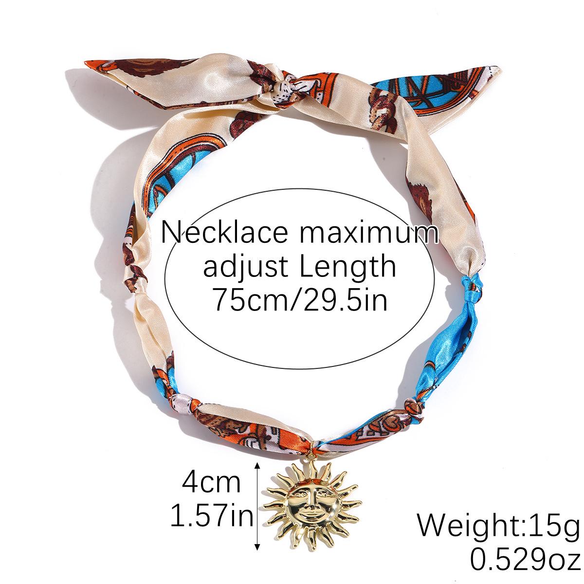 Богемное трансграничное шарф-ожерелье с разноцветным цветочным кулоном и лентой для отпускной моды