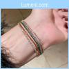 Elegantes geometrisches geschichtetes Zirkon-Armband für Damen aus Kupfer, geeignet zum Verschenken